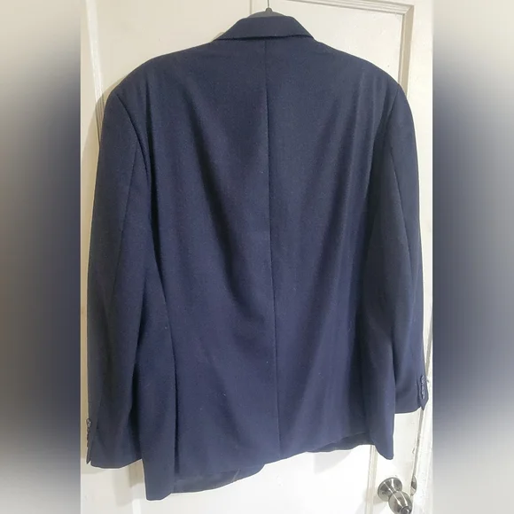 Calvin Klein Blazer Mens Blue Size 42R Herringbone Pattern - Picture 2 of 8